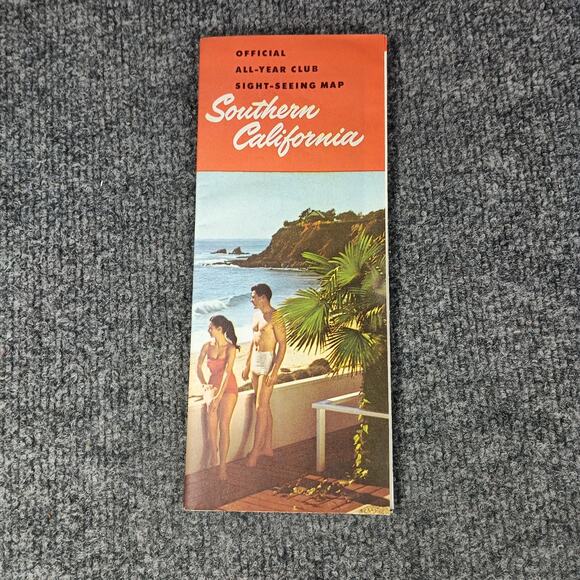 All Year Club Other - VTG Hollywood Movie Star Homes Sightseeing Map All Year Club California CA 1957